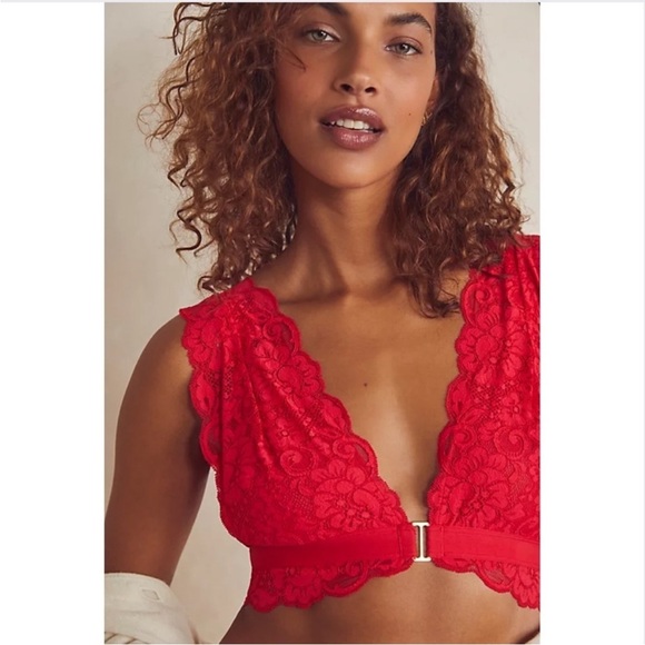 We Are HAH “Got Ur Back” Lace Plunge Bra Red Size XL NWT - Picture 1 of 12